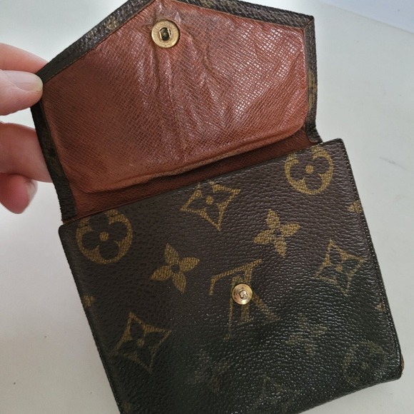 LOUIS VUITTON Retro Vintage Monogram Leather Wallet Brown Medium Trifold Elise - Picture 12 of 16